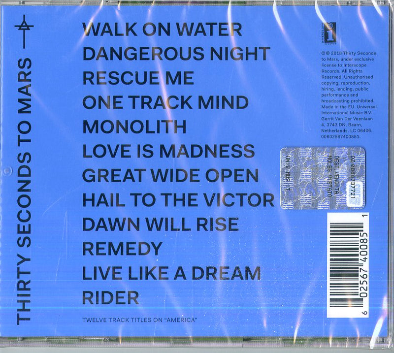 30 Seconds To Mars - America Cd 0602567400851