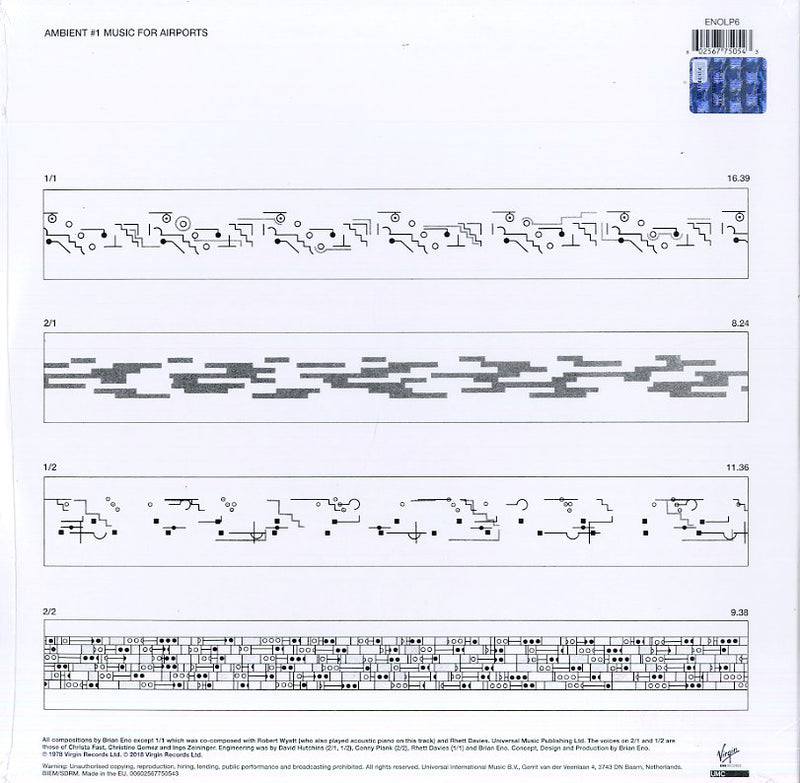 Eno Brian - Ambient 1: Music For Airports (180 Gr. Permanent Edt.) Vinile LP - Vinyl record 0602567750543