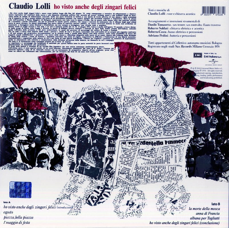 Lolli Claudio - Ho Visto Anche Degli Zingari Felici (180 Gr.) Lp 0602577075339