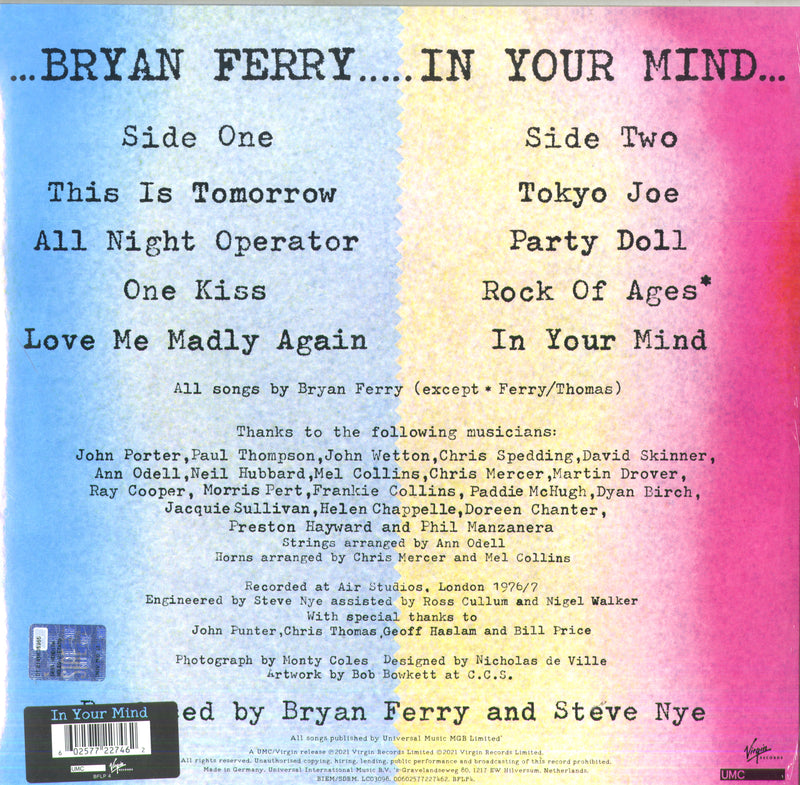 Ferry Bryan - In Your Mind (180 Gr. Remastered) Lp 0602577227462