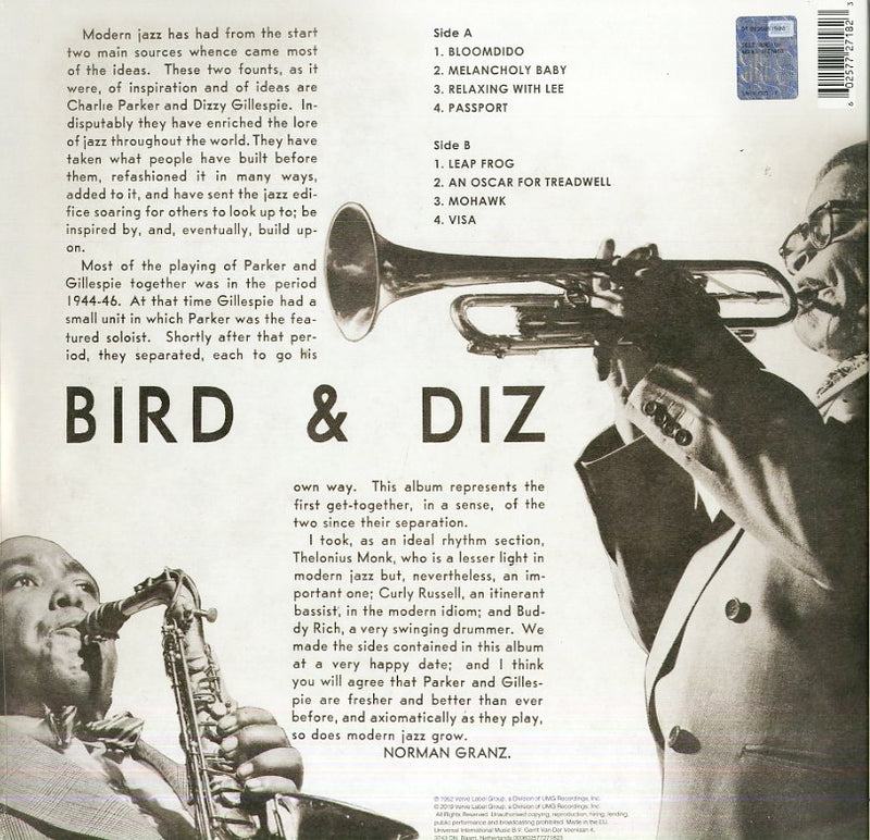 Parker Charlie & Gillespie Dizzy - Bird & Diz Vinile LP - Vinyl record 0602577271823