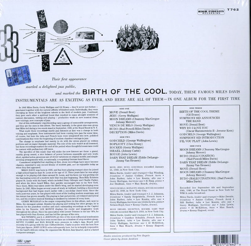 Davis Miles - The Complete Birth Of The Cool (1948 1950) Vinile LP - Vinyl record 0602577276408