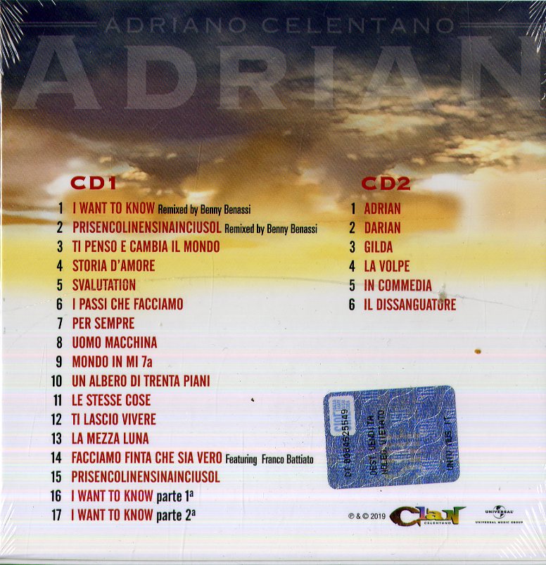 Celentano Adriano - Adrian Cd 0602577424557