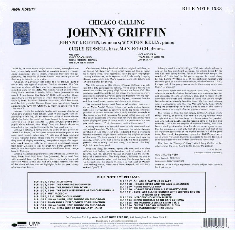 Griffin Johnny - Introducing Johnny Griffin Lp 0602577450648