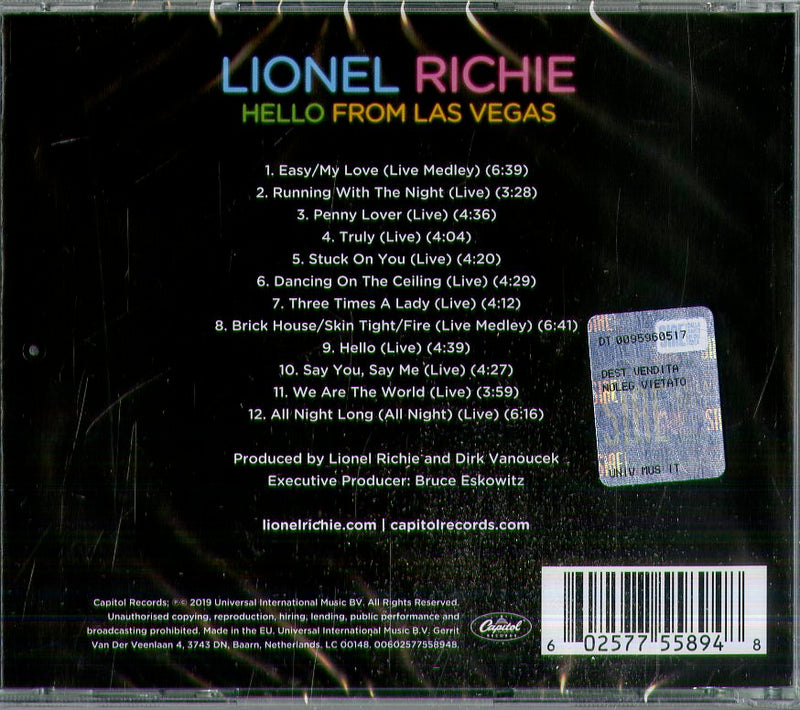 Richie Lionel - Hello From Las Vegas Live Cd 0602577558948