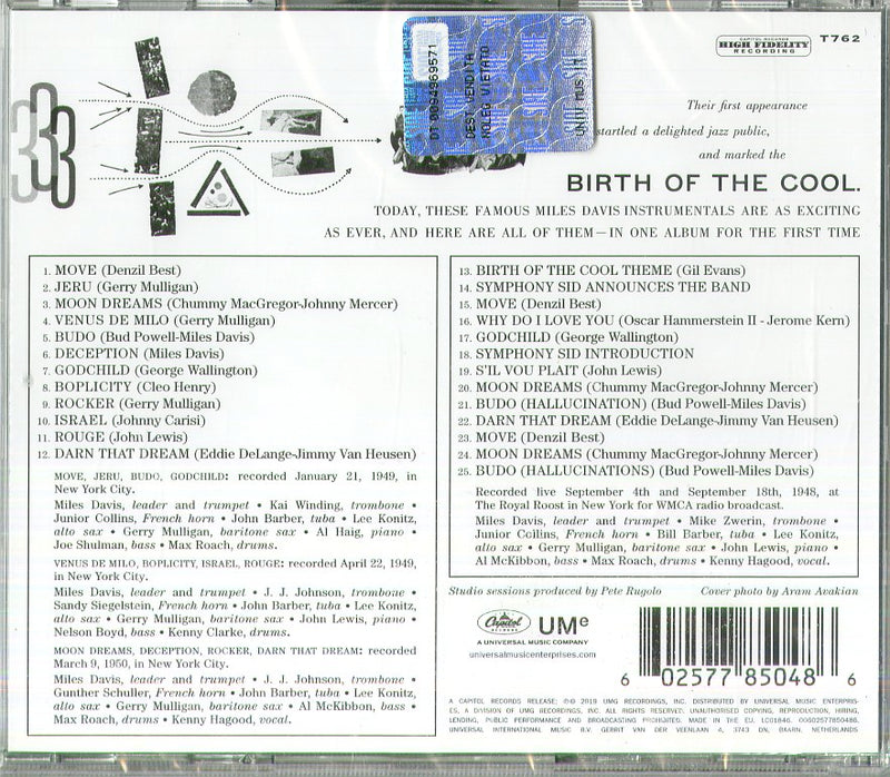 Davis Miles - The Complete Birth Of The Cool Cd 0602577850486