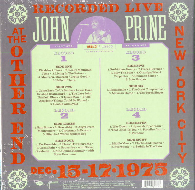 Prine John - Live At The Other End, December 1975 4X12" Rsd 21 Lp 0603497844975