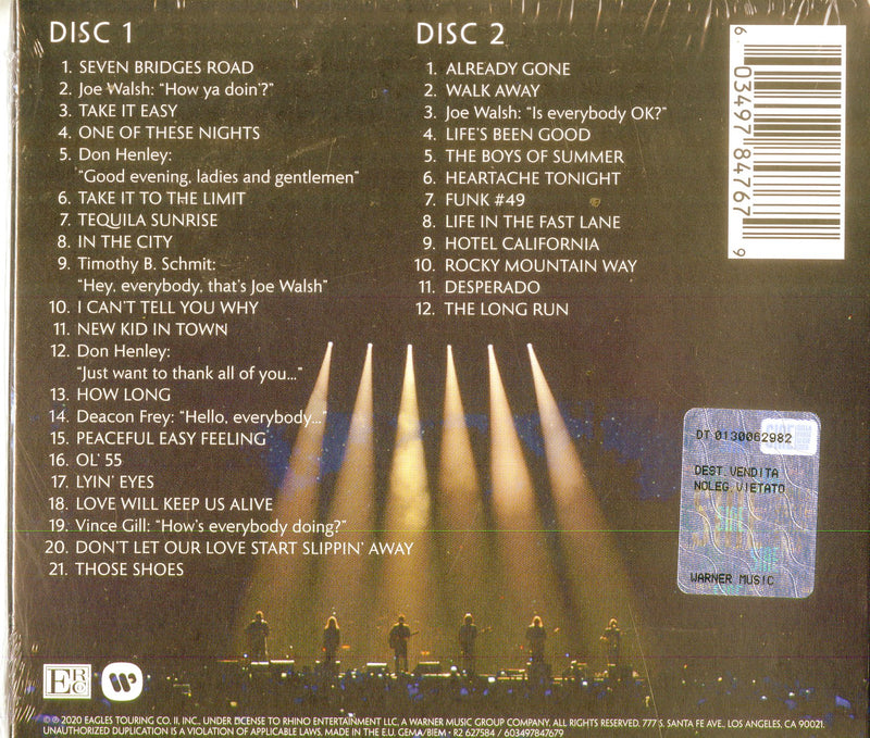 Eagles - Live From The Forum Mmxviii Cd 0603497847679