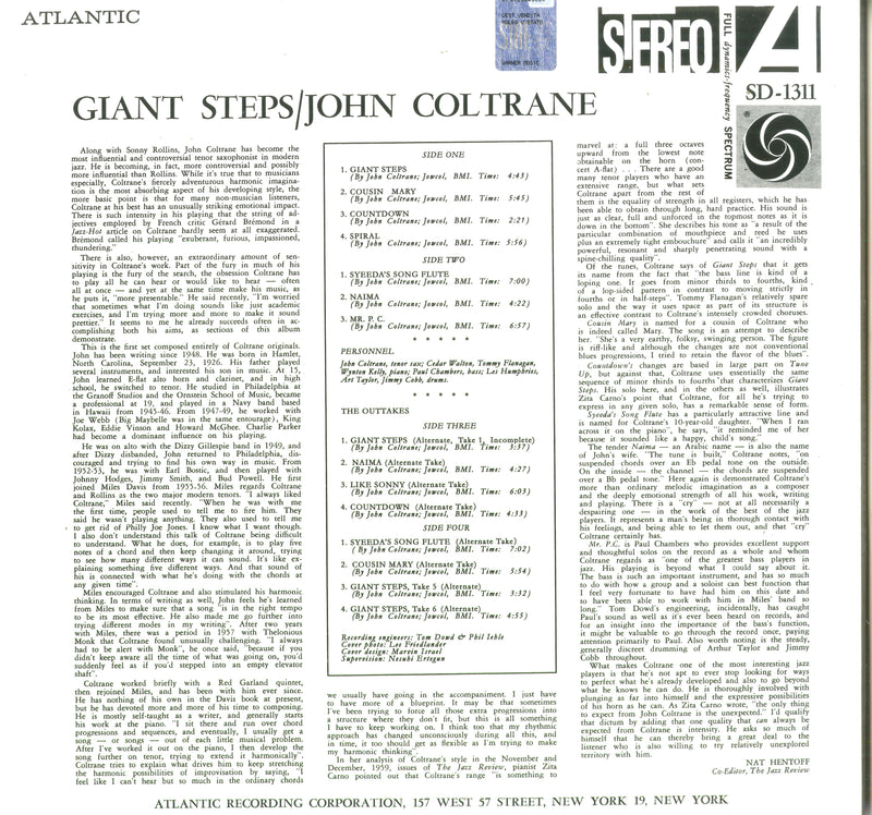 Coltrane John - Giant Steps (60Th Anniversary Edt.) Lp 0603497848348