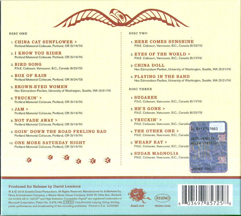 Grateful Dead - Pacific Northwest 73 74 Believe It If You Need It Cd 0603497857258