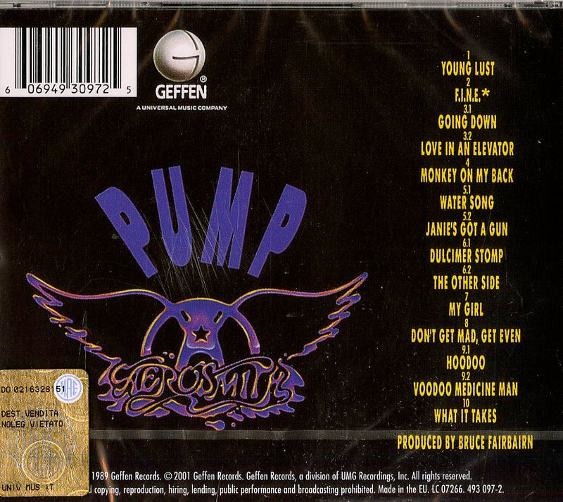 Aerosmith - Pump Cd 0606949309725