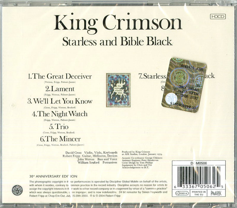 King Crimson - Starless And Bible Black Cd 0633367050625