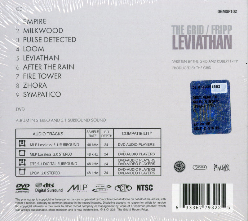 Gridd The & Fripp Robert - Leviathan (Cd + Dvd Audio) Cd 0633367793225