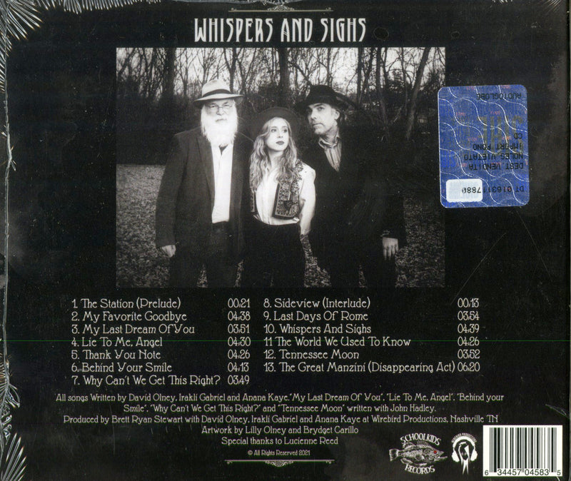 Olney David & Anana Kaye - Whispers And Sighs Cd 0634457045835