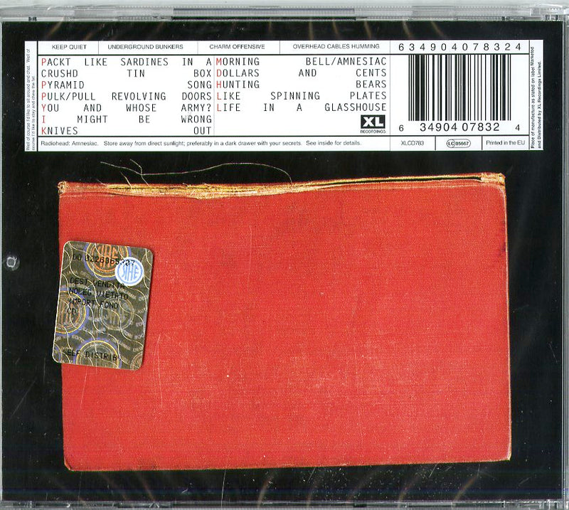 Radiohead - Amnesiac Cd 0634904078324
