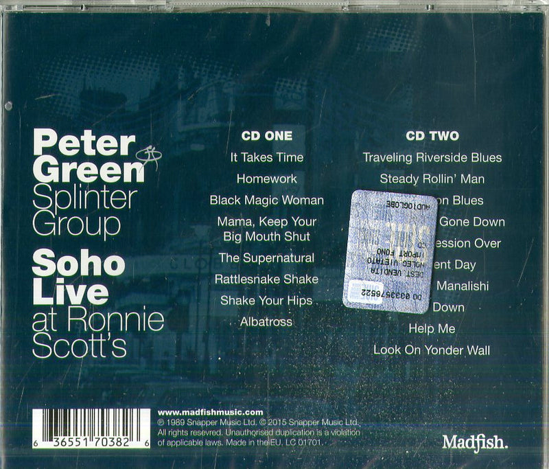 Green Peter & Splinter Group - Live At Ronnie Scott'S Soho Live Cd 0636551703826