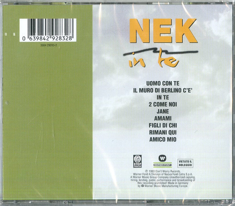 Nek - In Te Cd 0639842928328