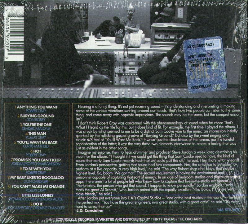 Cray Band Robert - That S What I Heard Cd 0644216972098