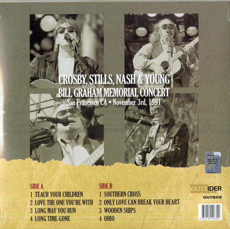 Crosby, Stills, Nash & Young - Bill Graham Memorial Concert San Francisco Lp 0655729196390