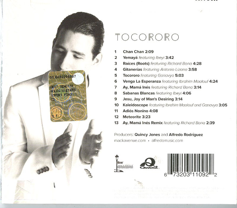 Rodriguez Alfredo - Tocororo Cd 0673203110922