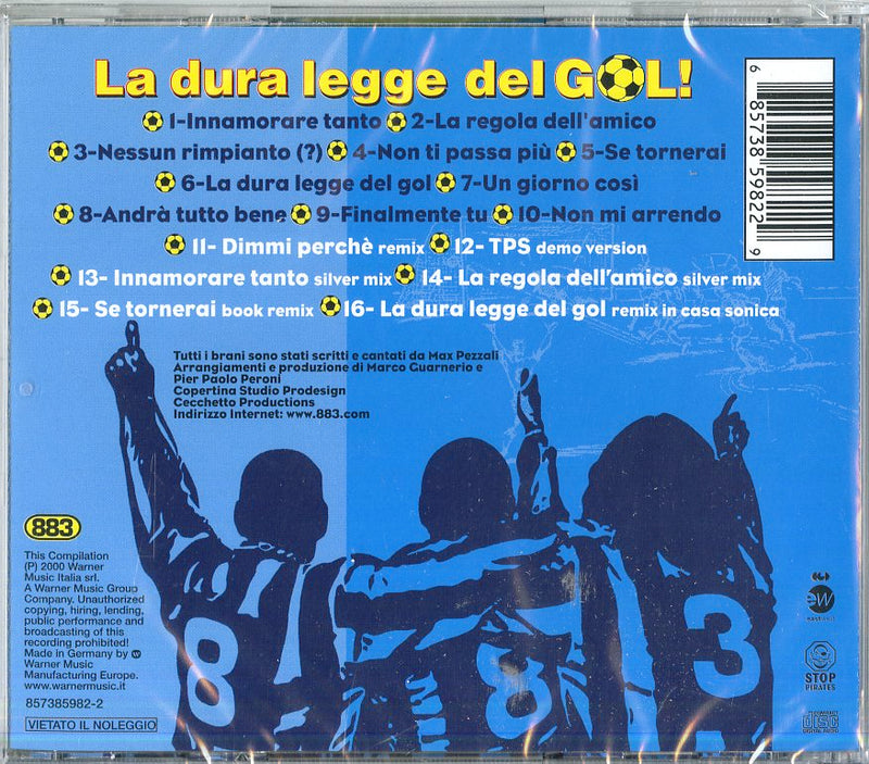 883 - La Dura Legge Del Gol Cd 0685738598229