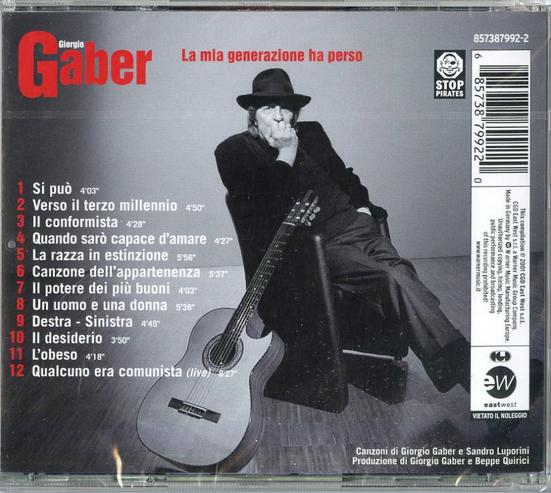 Gaber Giorgio - La Mia Generazione Ha Perso Cd 0685738799220