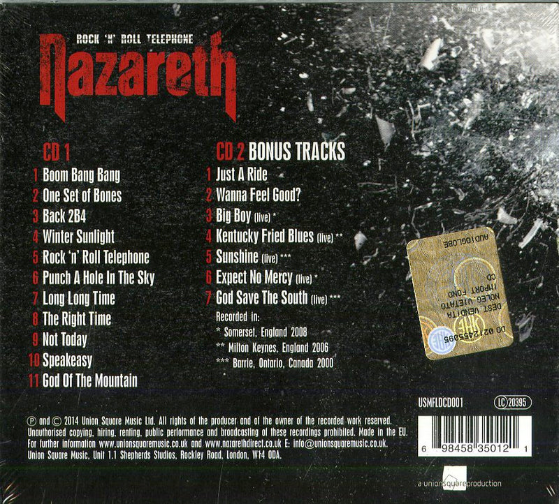 Nazareth - Rock 'N' Roll Telephone (Deluxe Edt.) Cd 0698458350121