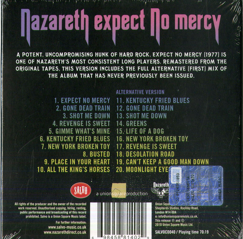 Nazareth - Expect No Mercy Cd 0698458814029