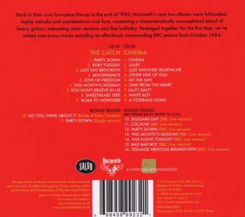 Nazareth - The Catch,Cinema Cd 0698458992321