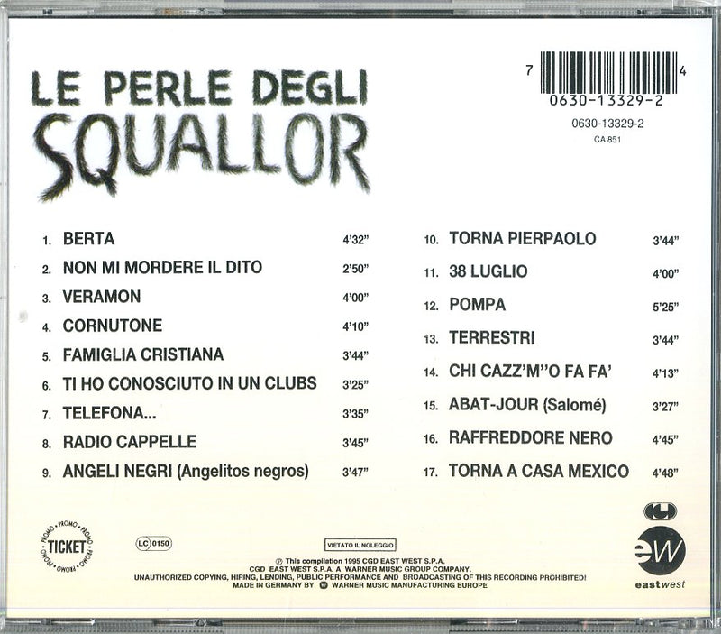 Squallor - Le Perle Degli Squallor Cd 0706301332924