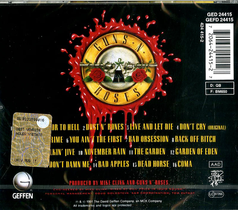 Guns N Roses - Use Your Illusions 1 Cd 0720642441527