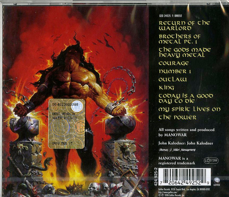 Manowar - Louder Than Hell Cd 0720642492529