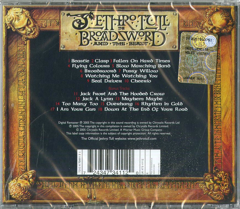 Jethro Tull - Broadsword And The Beast Cd 0724347341120