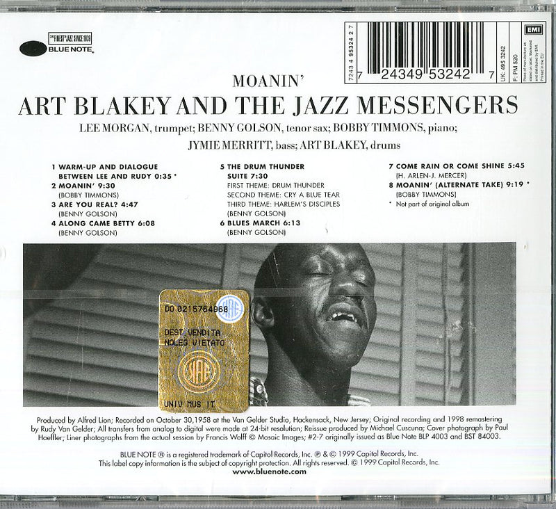 Blakey Art & The Jazz Messengers - Moanin' Cd 0724349532427