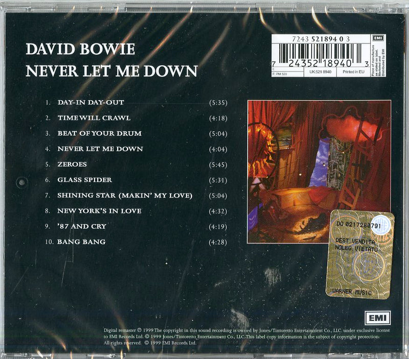 Bowie David - Never Let Me Down Cd 0724352189403