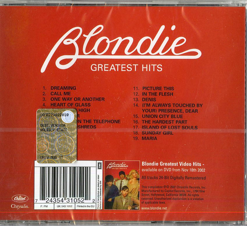 Blondie - Greatest Hits Cd 0724354310522