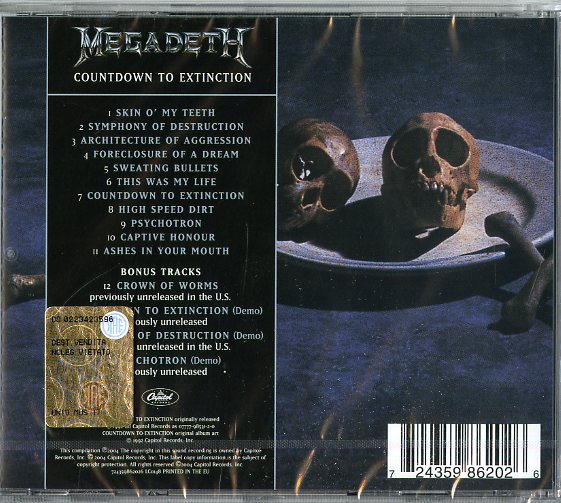 Megadeth - Countdown To Extinction Cd 0724359862026