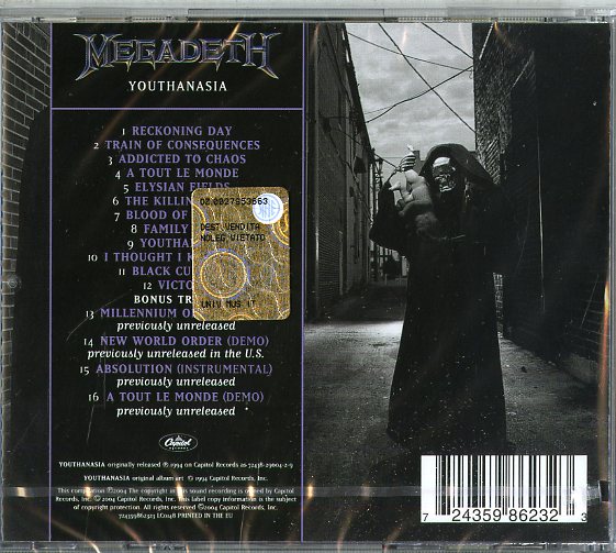 Megadeth - Youthanasia Cd 0724359862323