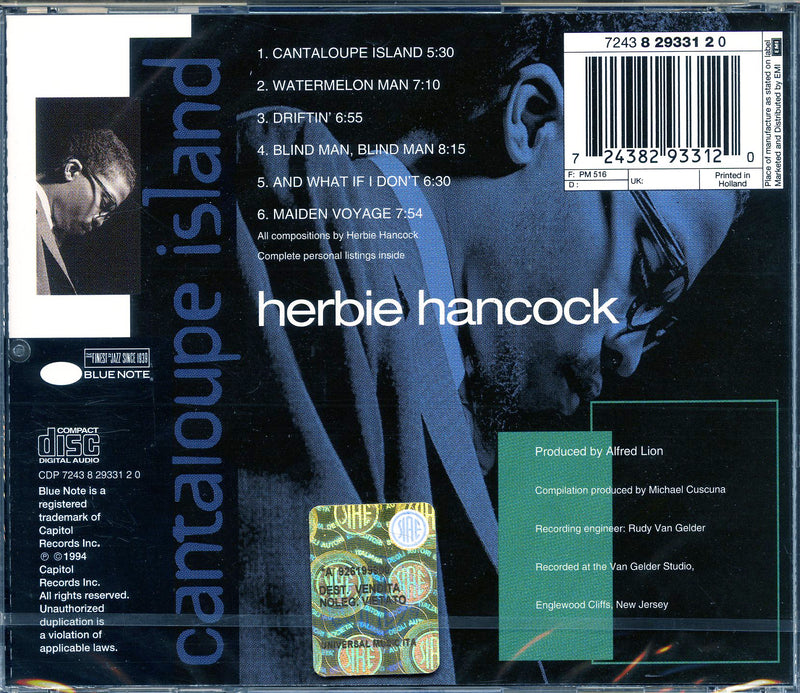 Hancock Herbie - Cantaloupe Island Cd 0724382933120