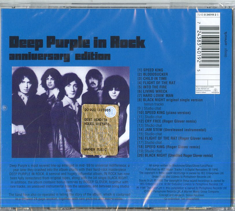 Deep Purple - In Rock Cd 0724383401925