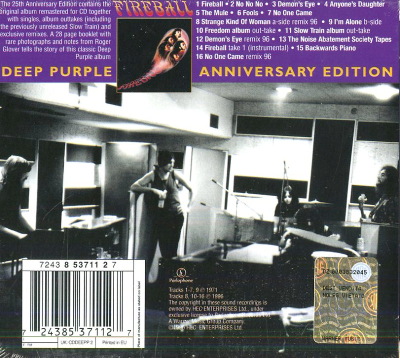 Deep Purple - Fireball (25Th Anniversary) Cd 0724385371127