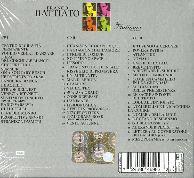 Battiato Franco - The Platinum Collection Cd 0724386469823