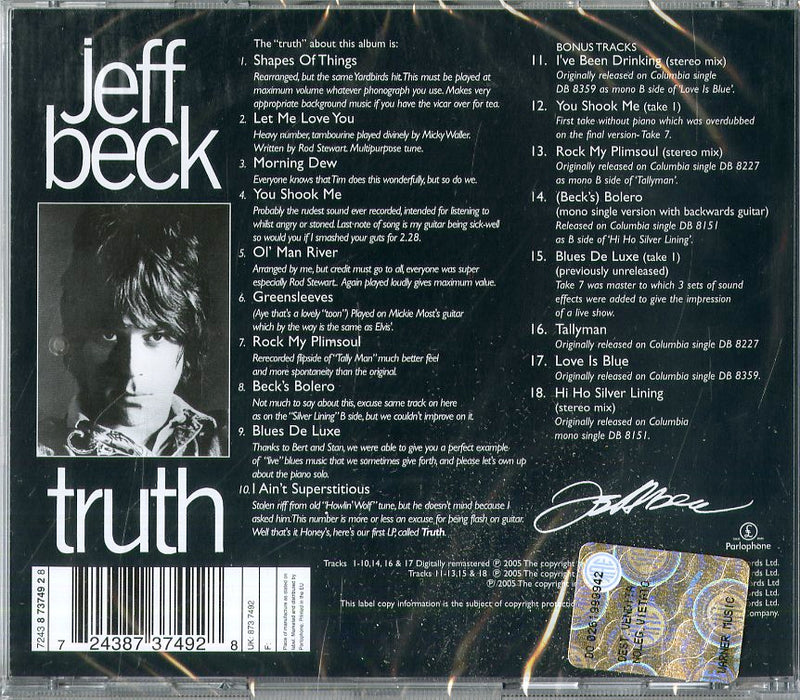 Beck Jeff - Truth Cd 0724387374928