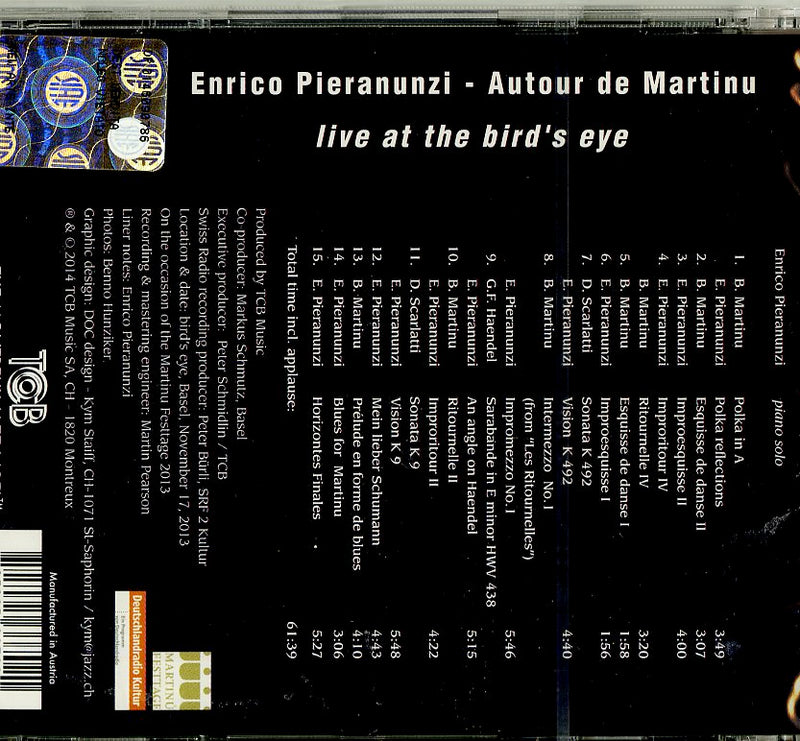Pieranunzi Enrico - Live At The Bird'S Eye Cd 0725095337021