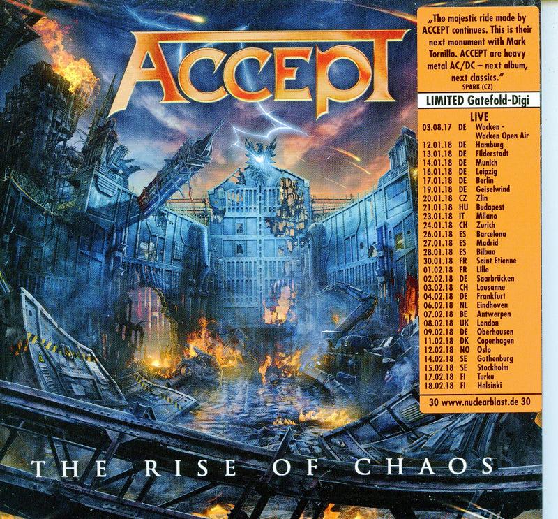 Accept - The Rise Of Chaos (Ltd.Digipack) Cd 0727361401207