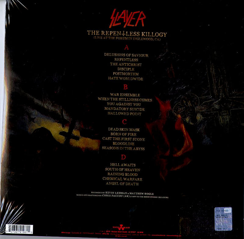 Slayer - The Repentless Killogy (Live At The Forum In Inglewood Ca) (Vinile Black) Lp 0727361419615