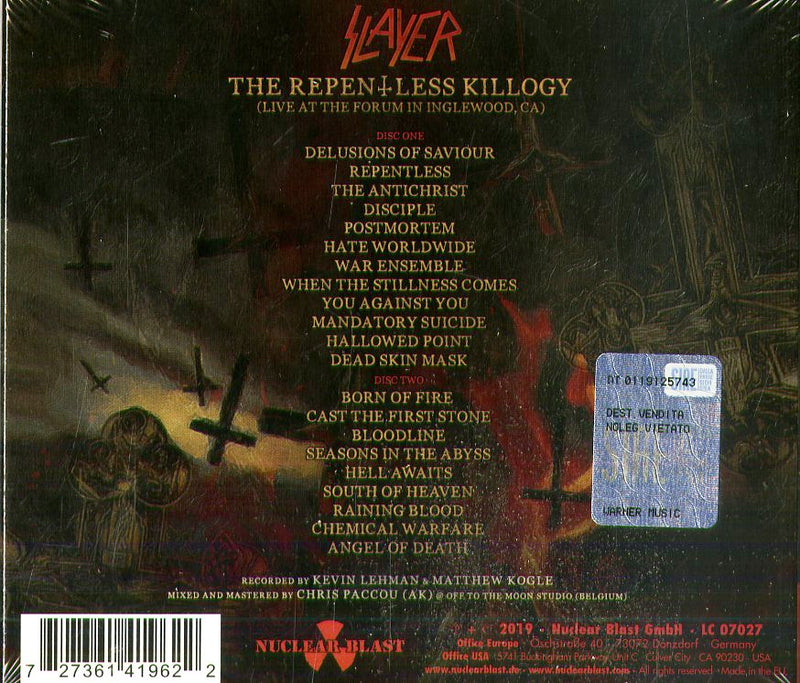 Slayer - The Repentless Killogy (Live At The Forum In Inglewood Ca) (Digipack) Cd 0727361419622