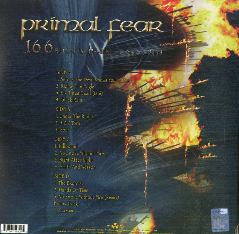 Primal Fear - 16.6 (Before The Devil Knows You'Re Dead) (Vinyl Red) Vinile LP - Vinyl record 0727361498245