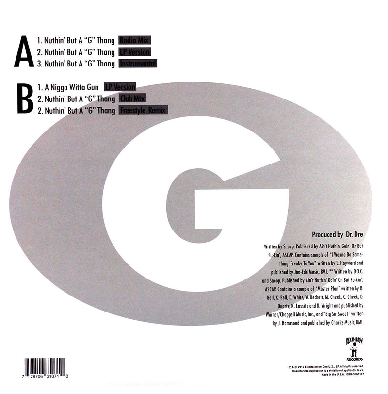 Dr. Dre - Nuthin' But A "G" Thang Lp 0728706310710