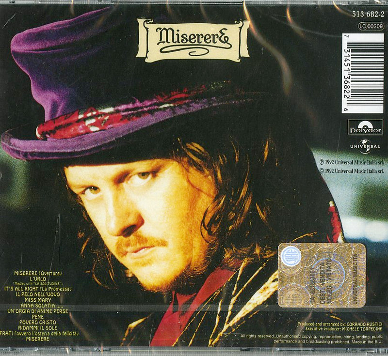 Zucchero - Miserere CD 0731451368226